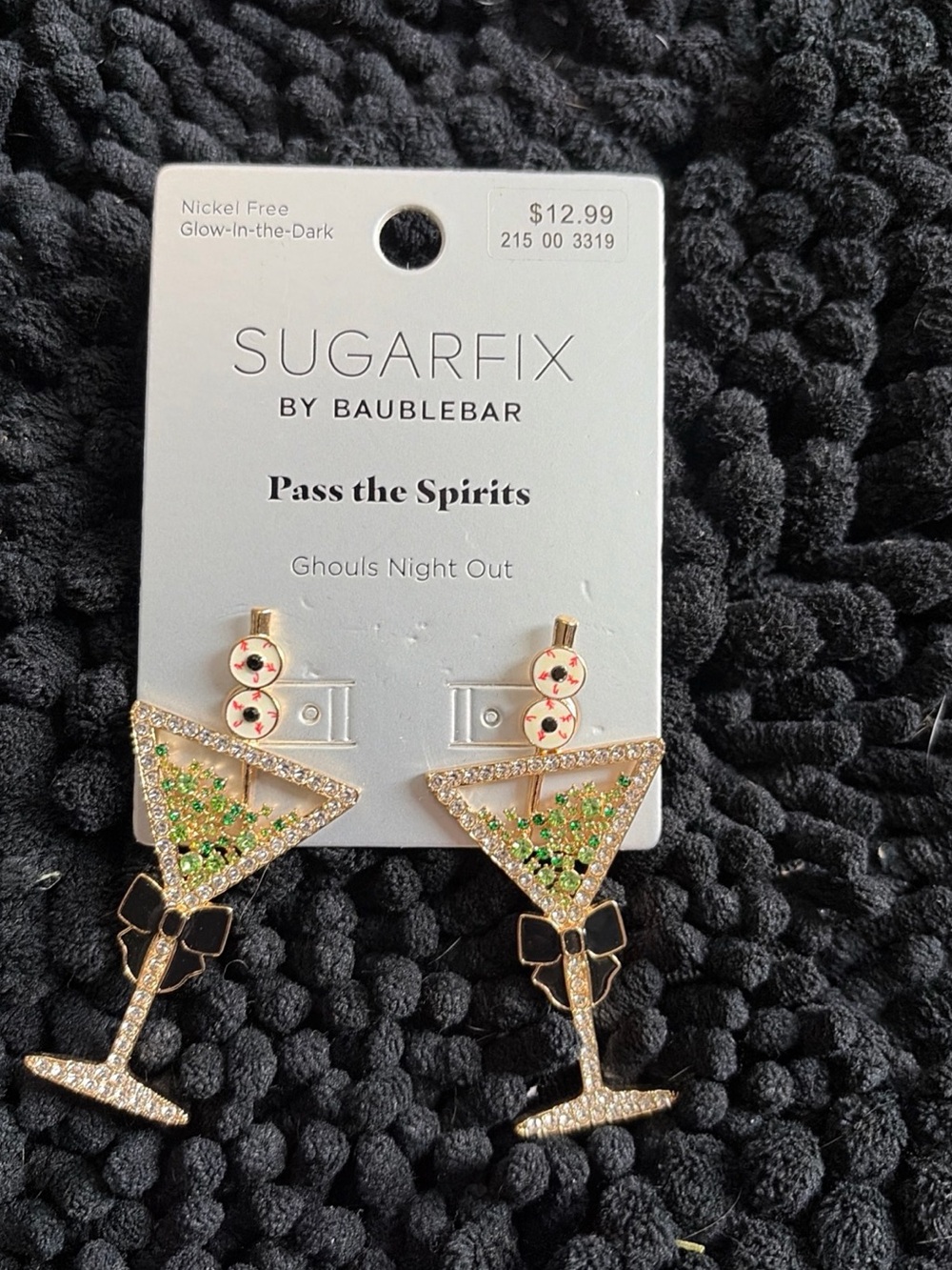 BaubleBar Gold Champagne Glass Drop Earrings
